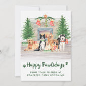 ハッピーペイリデイズドッグラバーペットビジネスクリスマス シーズンカード (正面)