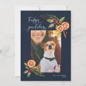 ハッピーペイリデイズペットフォトクリスマスブルーホリデーC シーズンカード (正面)