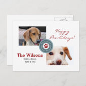 ハッピーペイリデイズマルチフォトペットホリデーカード シーズンポストカード (正面/裏面)