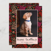 ハッピーペイリデイズレッドブラックワンラインドッグペット写真 シーズンカード (正面/裏面)
