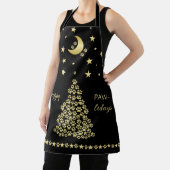 ハッピーペイリデイズ、金ゴールド光沢のあるポークリスマスツリー エプロン (インサイチュ)
