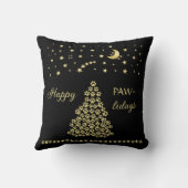 ハッピーペイリデイズ、金ゴールド光沢のあるポークリスマスツリー クッション (裏面)