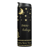 ハッピーペイリデイズ、金ゴールド光沢のあるポークリスマスツリー タンブラー (回転右)