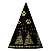 ハッピーペイリデイズ、金ゴールド光沢のあるポークリスマスツリー パーティーハット (左)