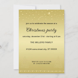ハッピーペイリデイズ、金ゴールド光沢のあるポークリスマスツリー 招待状