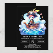 ハッピーペエレガントレート誕生日 招待状 (正面/裏面)