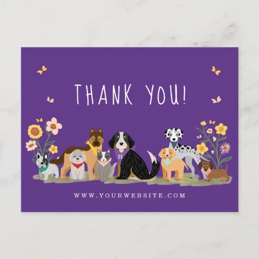 ハッピーペットファミリーペットケア、グルーミングありがとう ポストカード (正面)