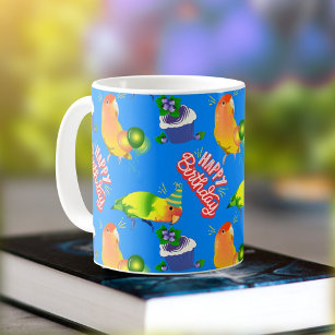 ハッピーペットラベバードパーティーオウムおもしろい誕生日鳥 コーヒーマグカップ