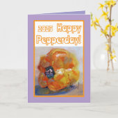 ハッピーペパーデーイエローベルペッパーハッピーバースデー カード (黄色い花)