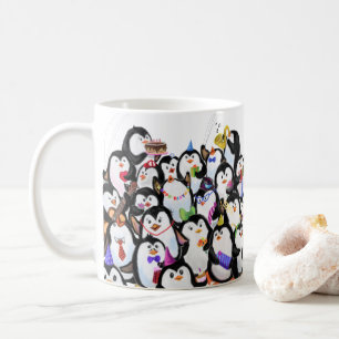 ハッピーペンギンズパーティーマンガスケッチカおもしろいウト コーヒーマグカップ
