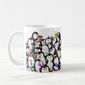 ハッピーペンギンズパーティーマンガスケッチカおもしろいウト  コーヒーマグカップ (左)