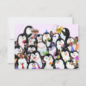 ハッピーペンギンパーティーおもしろい誕生日カード (裏面)