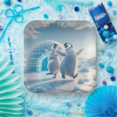 ハッピーペンギン踊り ペーパープレート (パーティー)