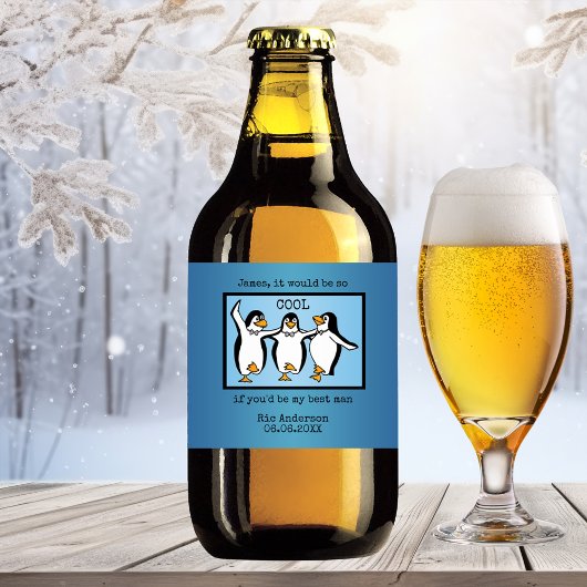 ハッピーペンギン踊りGroomsmen Beer Label ビールラベル