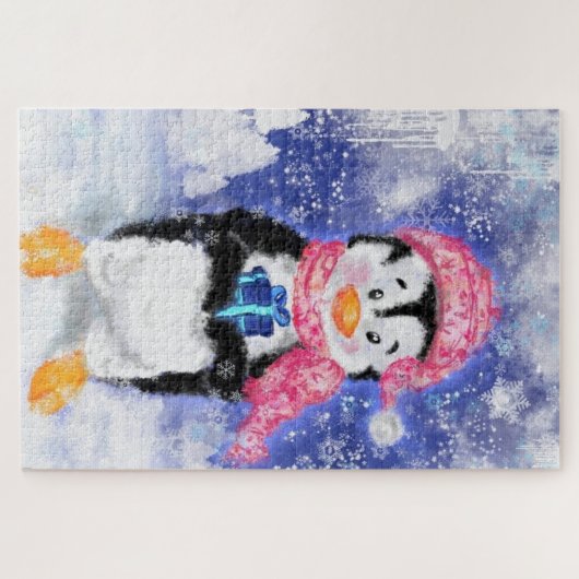 ハッピーペンギン – クリスマス ジグソーパズル (横)