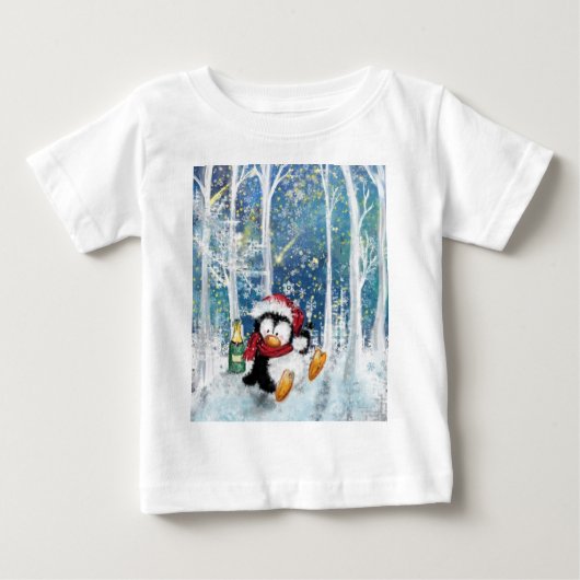ハッピーペンギン – クリスマス ベビーTシャツ (正面)