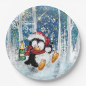 ハッピーペンギン-クリスマス ペーパープレート (正面)