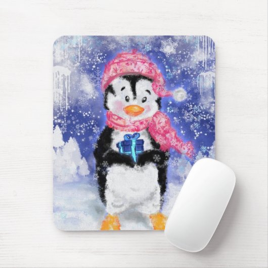 ハッピーペンギン – クリスマス – マウスパッド (マウス)