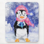 ハッピーペンギン – クリスマス – マウスパッド (正面)