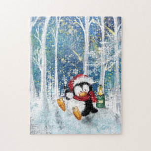 ハッピーペンギン – メリークリスマス – かわいい – ジグソーパズル