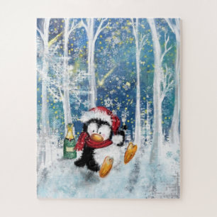 ハッピーペンギン – メリークリスマス – かわいい ジグソーパズル