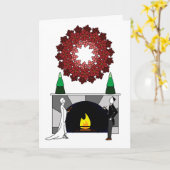 ハッピーホイデイズポイントセティアリース カード (黄色い花)