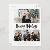 ハッピーホイデイズ|白黒写真グ数々のリッド シーズンポストカード (正面/裏面)