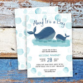 ハッピーホエールウォーター色アホイその男の子の赤ちゃんシャワー 招待状