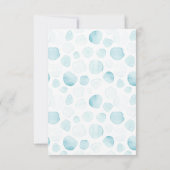 ハッピーホエールウォーター色ベビーシャワーサンキューカード 招待状 (裏面)