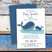 ハッピーホエールウォーター色ボーイベビー散布 招待状