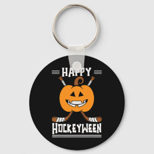 ハッピーホッキーウィーンハロウィーンアイスホッケープレーヤーとH キーホルダー
