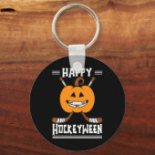 ハッピーホッキーウィーンハロウィーンアイスホッケープレーヤーとH キーホルダー (正面)