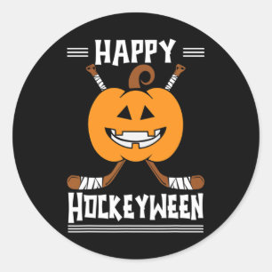 ハッピーホッキーウィーンハロウィーンアイスホッケープレーヤーとH ラウンドシール