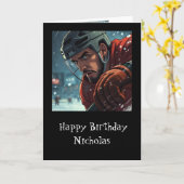 ハッピーホッケー誕生日おもしろい カード (黄色い花)