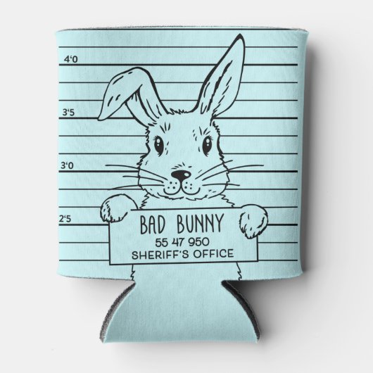 ハッピーホッピーのイースターキュートおもしろいバニー 缶クーラー (正面)