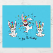 ハッピーホピー誕生日バニーラビットビールラベル ビールラベル (シングルラベル)