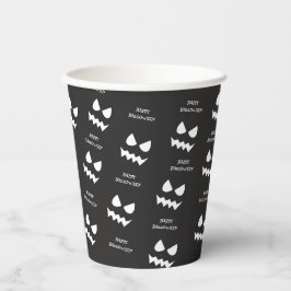 ハッピーホラー幽霊顔ハローウィンパーティ 紙コップ
