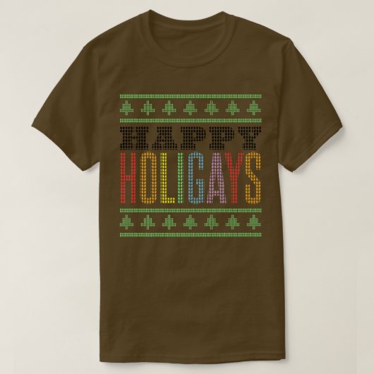 ハッピーホリゲスLGBTゲイクリスマス Tシャツ (デザイン正面)
