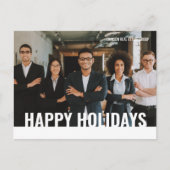ハッピーホリシンプルーズモダンカスタム写真 シーズンポストカード (正面)