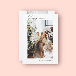 ハッピーホリディカリグラフィフォトホリデーカード シーズンカード