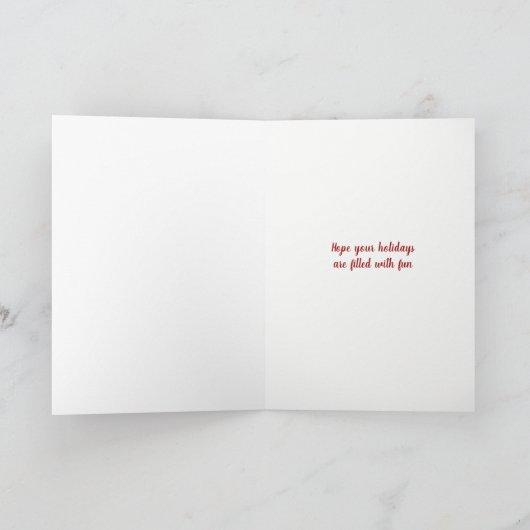 ハッピーホリデイズおもしろいトナカイのクリスマスグリーティング シーズンカード (内部)