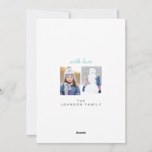 ハッピーホリデイズアクアスノイミニマルファミリーフォト シーズンカード (裏面)