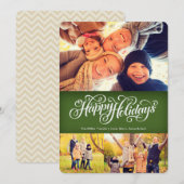 ハッピーホリデイズイングリーン | 5x7 |フラット シーズンカード (正面/裏面)