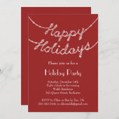 ハッピーホリデイズイントゥインクルライトパーティの招待状 招待状 (正面/裏面)