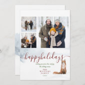 ハッピーホリデイズウィンターキツネ3フォトクリスマス シーズンカード (正面/裏面)