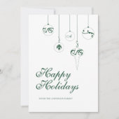 ハッピーホリデイズウィンターグリーンモノグラムバウブル シーズンカード (正面)
