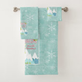 ハッピーホリデイズウィンタースノーフレークストインデアアート バスタオルセット (インサイチュ)