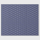 ハッピーホリデイズウィンターネイビーブルーホワイトスノーフレーク ラッピングペーパー (フラット)