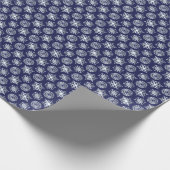 ハッピーホリデイズウィンターネイビーブルーホワイトスノーフレーク ラッピングペーパー (角)