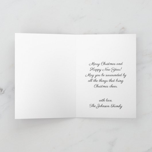 ハッピーホリデイズウィンターリーススノークリスマス シーズンカード (内部)